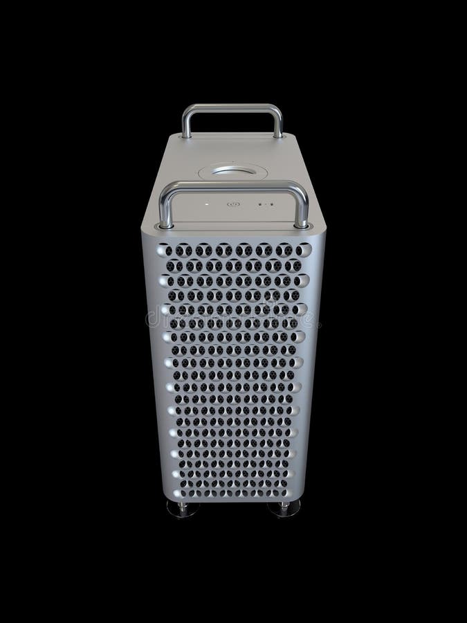 Apple Mac Pro 2019 skrivbords- dator, lodlinje för hög vinkel stock illustrationer Apple Mac Pro 2019 skrivbords- dator, lodlinje för hög vinkel stock illustrationer
