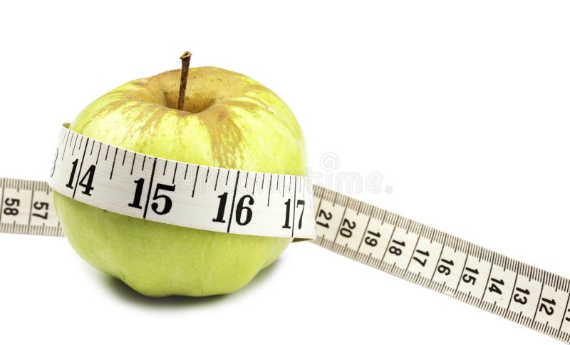 apple with measuring tape