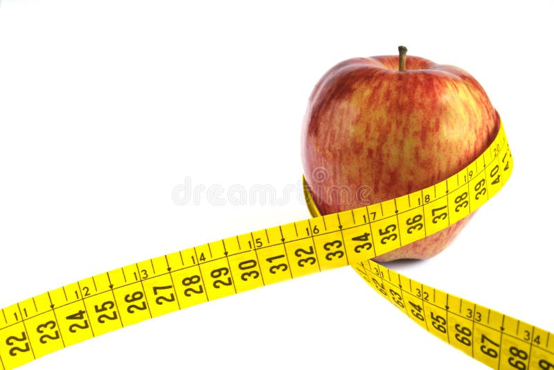 Apple and measuring tape