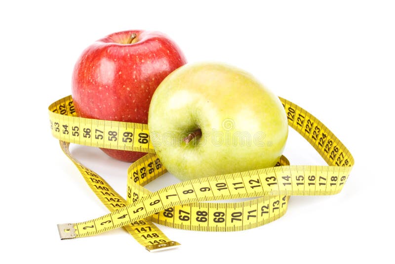 Apple and measuring tape