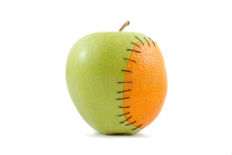 Apple met oranje implant
