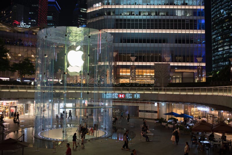 Apple, N. v. opslag in Shanghai, China royalty-vrije stock afbeeldingen