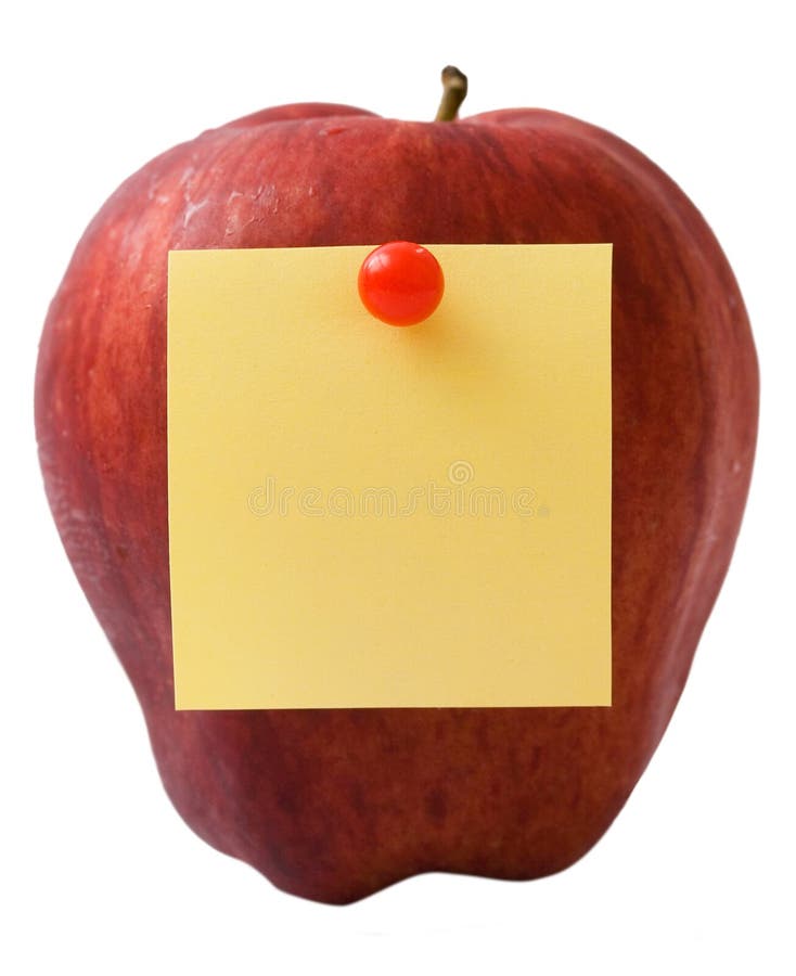 Apple with note