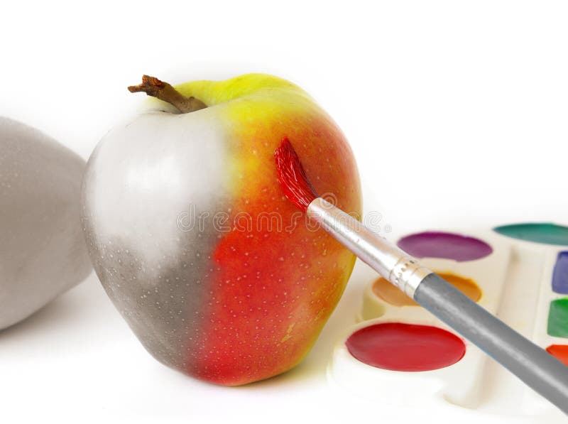 Apple and paints