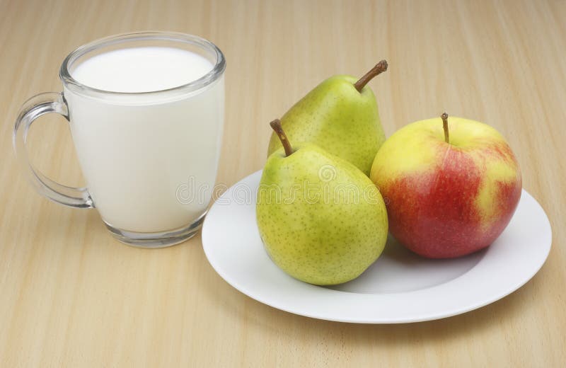 Apple,pear and milk stock image. Image of fruit, composition 11805841