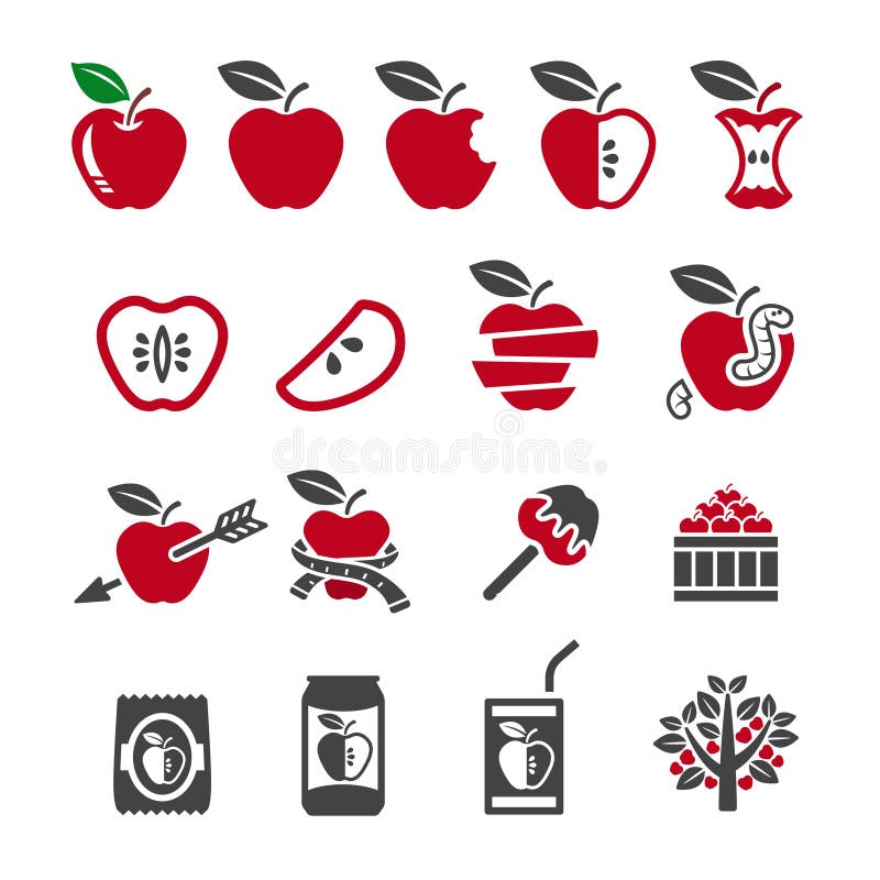 Apple-pictogramset vector illustratie