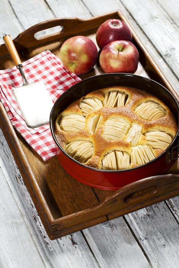 Apple Pie in Baking Dish on Tablet Stock Photo Image of fresh, kitchen 50482992