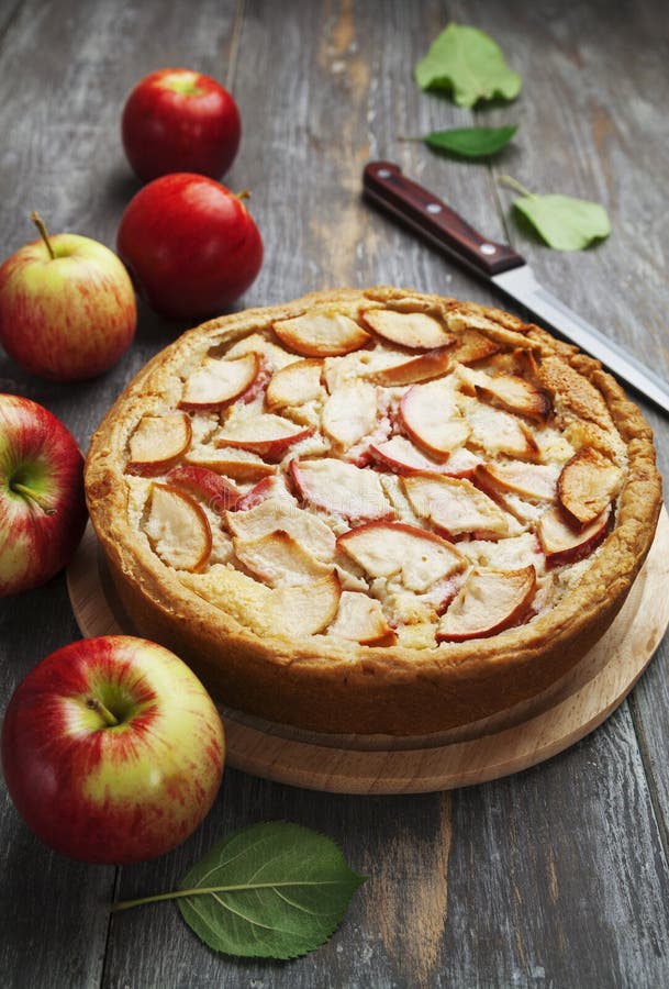 Apple pie. charlotte stock image. Image of portion, baked - 44557367