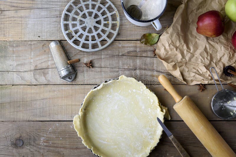 Apple pie making background royalty free stock photos