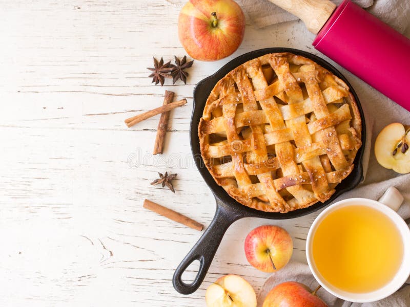 Apple pie pastry in autumn season.