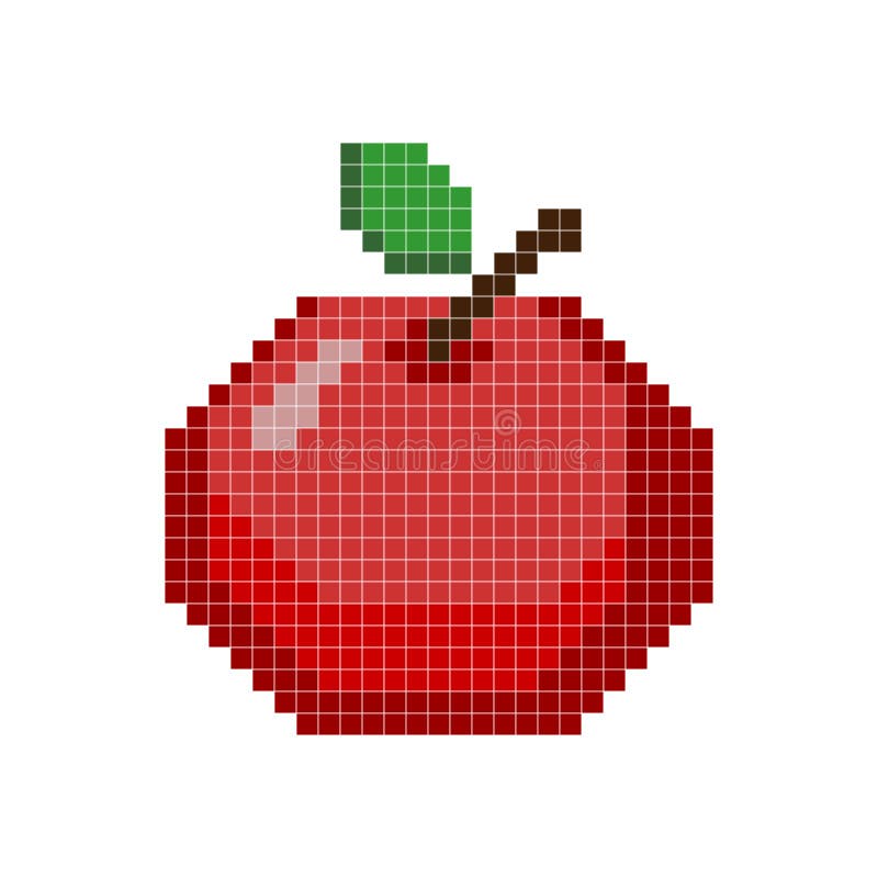 Apple Pixel Art Vector Illustration For Games And Applications Stock Vector Illustration Of Game Healthy