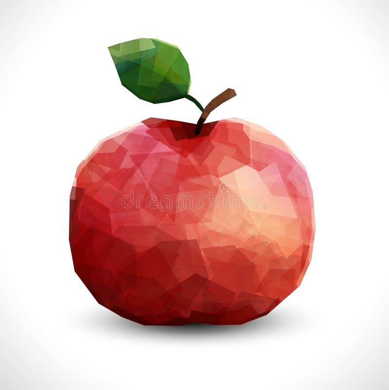 Apple poligonal incomum realístico Molde editável do vetor moderno ilustração do vetor Apple poligonal incomum realístico Molde editável do vetor moderno ilustração do vetor