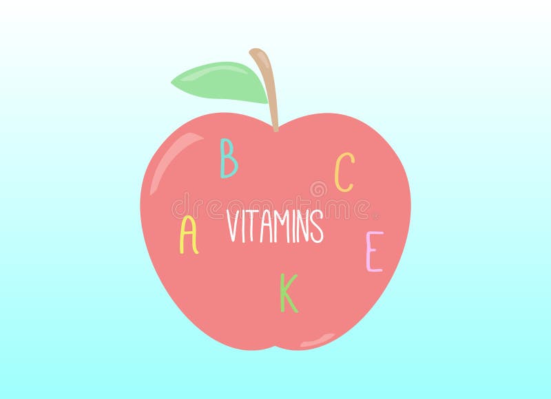 Apple por completo de vitaminas ilustración del vector Apple por completo de vitaminas ilustración del vector