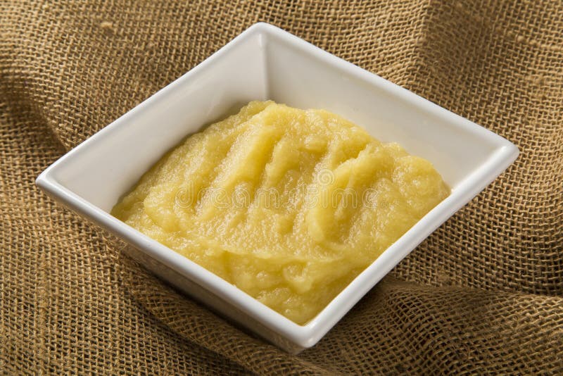 Apple puree for babies stock photo. Image of crepe, wood 94924136