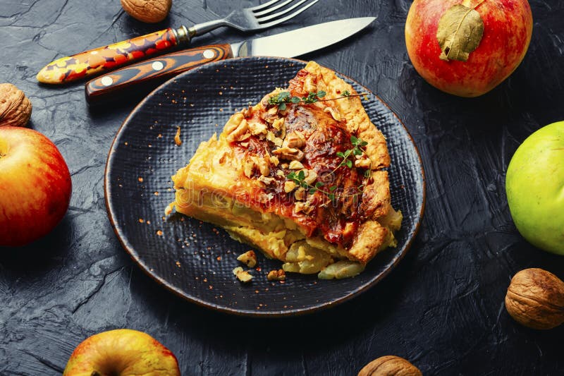 Baked Quiche, Open Apple Pie Stock Image Image of fall, quiche 235747199