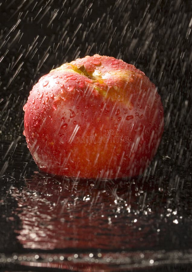 Apple in the rain
