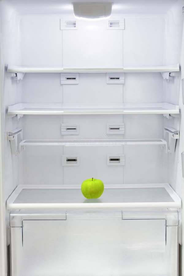Apple in the refrigerator stock image. Image of frige 28817743