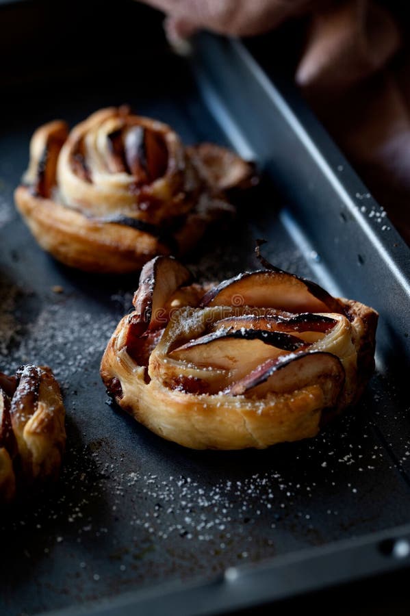 Apple Roses in Puff Pastry stock image. Image of bakery 264146427