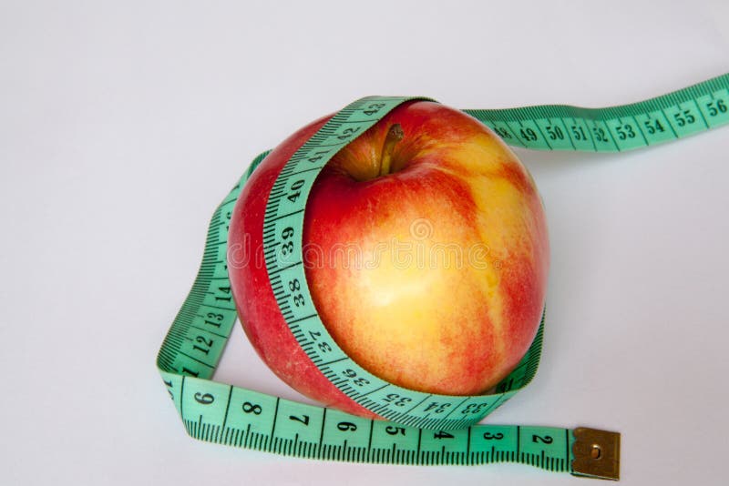 Apple with ruler stock photo. Image of digit, healthy 15283324