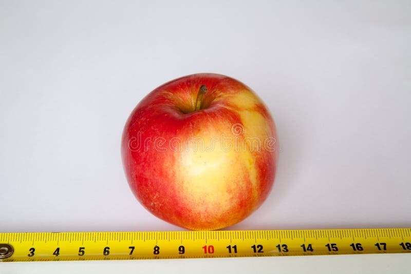 Apple with ruler stock photo. Image of digit, healthy 15283324