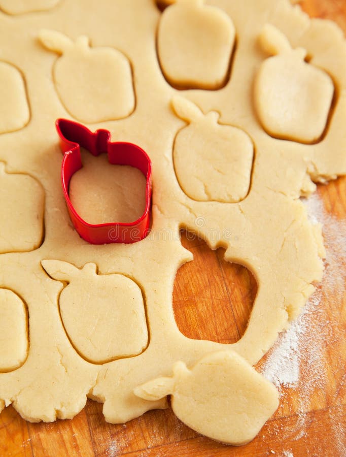 Apple Shaped Cookie Cutter on Raw Cookie Dough Stock Photo Image of sweets, mood 33447346