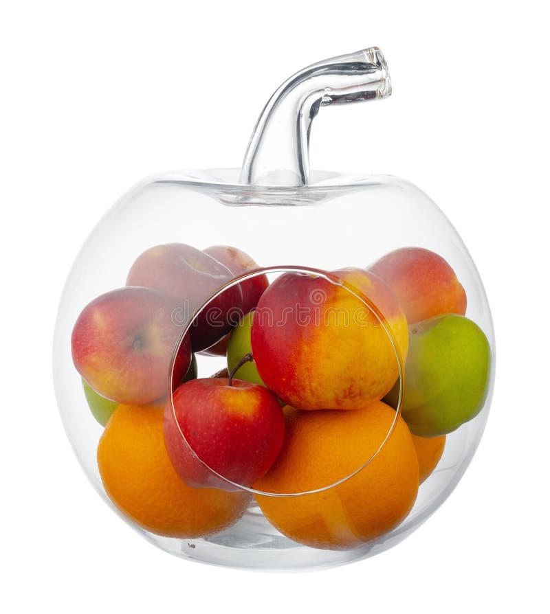 Appleshaped Glass Fruit Bowl Isolated on White Stock Photo Image of isolation, glass 202436786