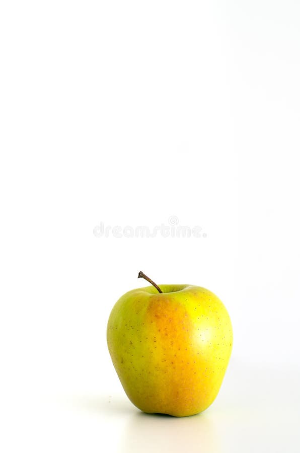 Single fresh ripe apple against bright neutral background. Single fresh ripe apple against bright neutral background