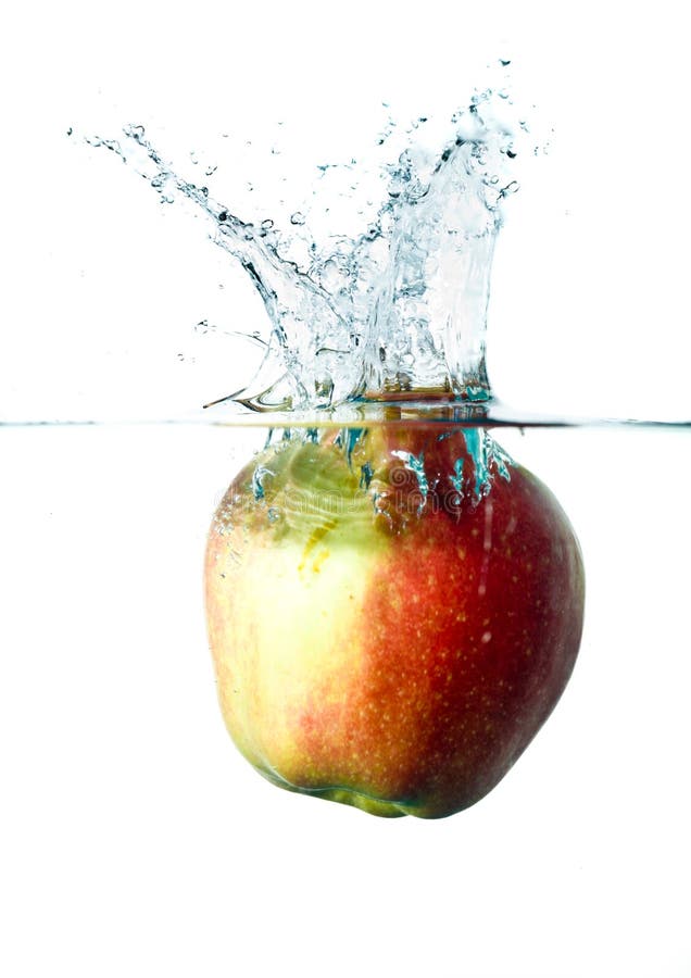 Apple splash in water