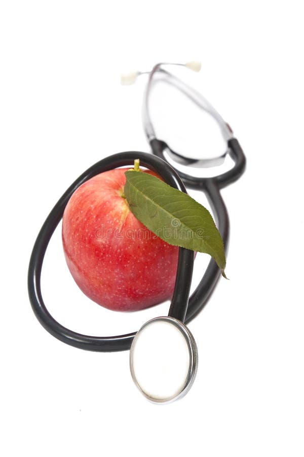 Apple and stethoscope