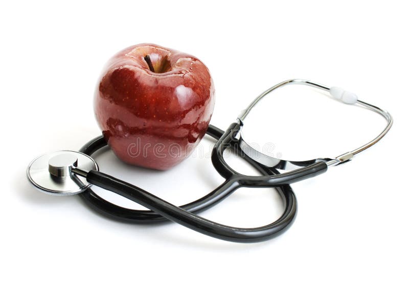 Apple and stethoscope