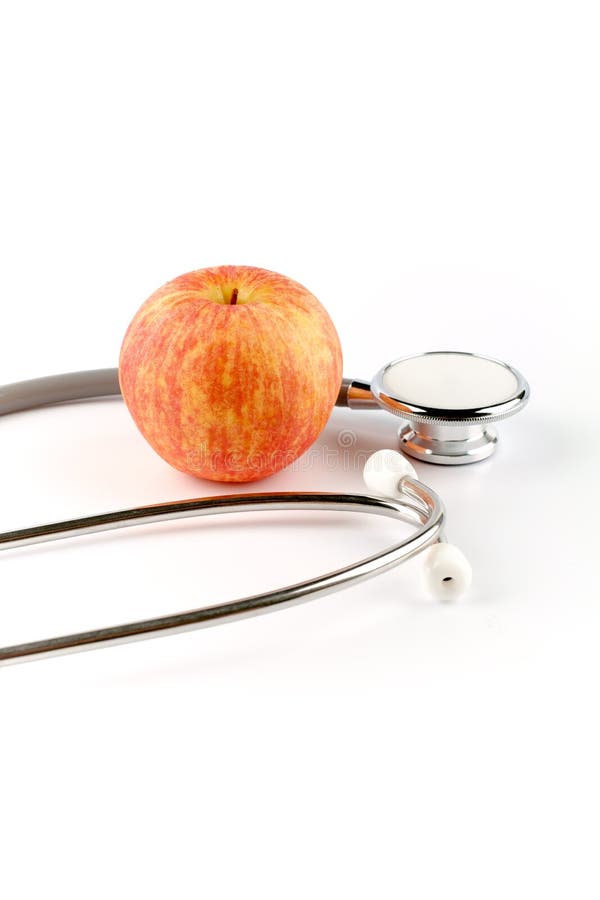 Apple and Stethoscope, Health Conceptual Stock Image Image of space