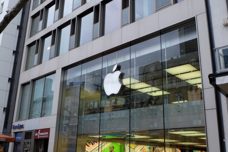 Apple Store Front View in Frankfurt Editorial Stock Photo - Image of