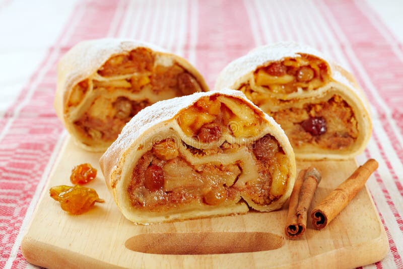 Apple strudel stock photo. Image of crust, raisin, gourmet - 27840072