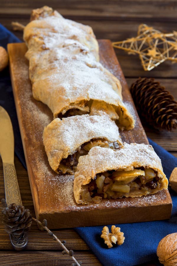 Apple Strudel for Christmas Stock Photo - Image of cone, dessert: 80479446