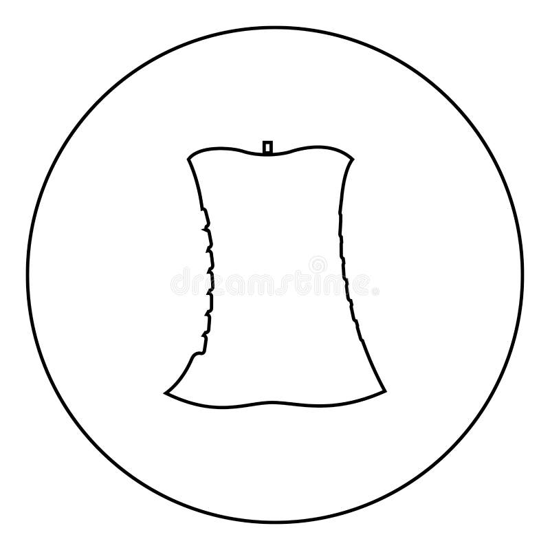 Apple svuota l'icona nera nel profilo del cerchio illustrazione di stock Apple svuota l'icona nera nel profilo del cerchio illustrazione di stock