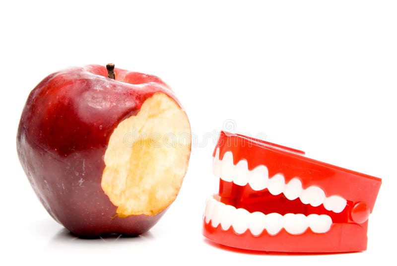 Apple and Teeth stock photo. Image of gums, artificial 9278542