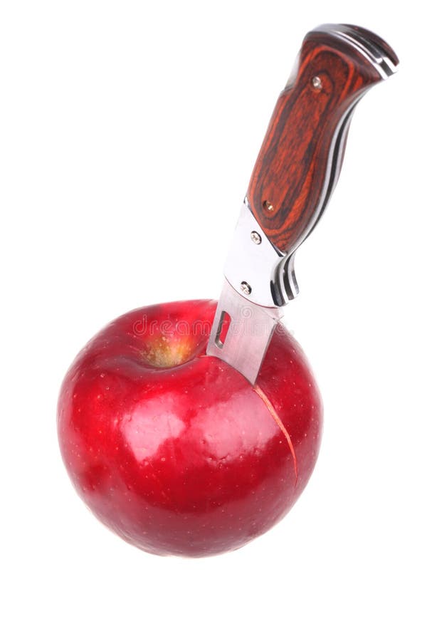 Apple with the Thrust Knife Stock Photo Image of nice, healthy 12873830