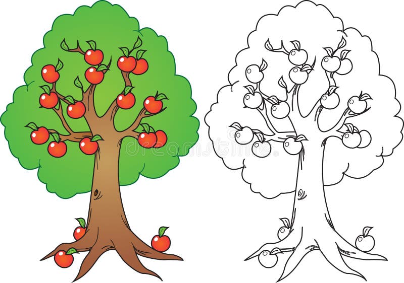 Apple tree stock vector. Illustration of comic, artwork ...