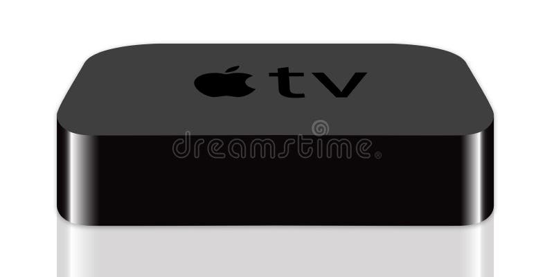 The new Apple TV with 1080p HD gives you access to the best content — blockbuster films, TV programmes, sport, music and photos, and more — on your widescreen TV. You can even play content from your iOS devices on your TV using AirPlay. With AirPlay, you can wirelessly stream content from your iPhone, iPad and iPod touch to your widescreen TV via Apple TV. Featured here is the new black Apple Television Box showing the apple logo brand on the top.