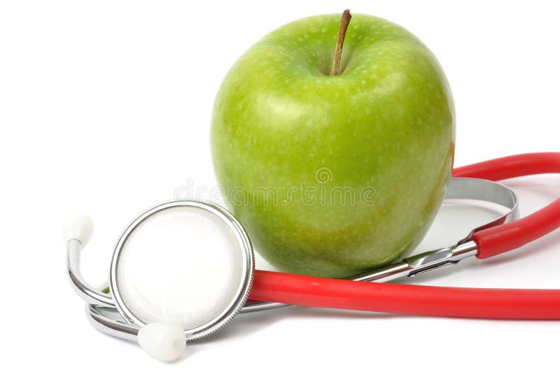 Apple und Stethoskop lizenzfreies stockfoto Apple und Stethoskop lizenzfreies stockfoto