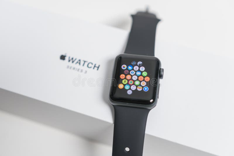 Apple Watch in the Box stock photo