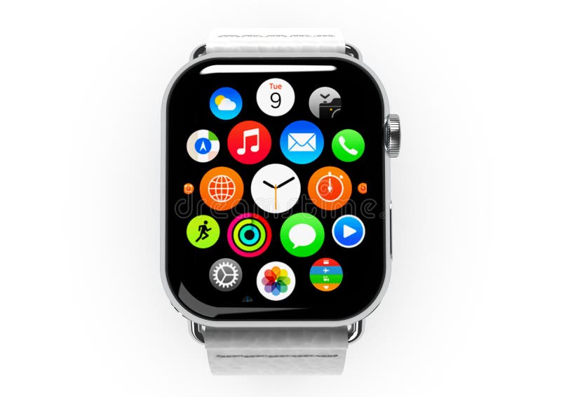 Apple Watch 4 44mm, silver, stainless steel, cellular royalty free stock image