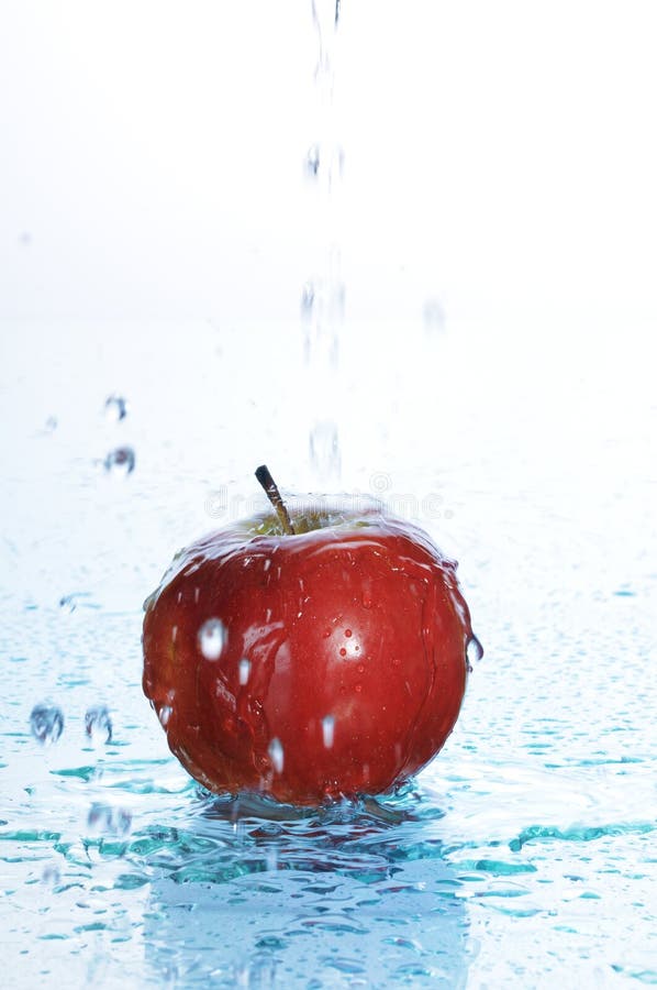 Apple in water stock image. Image of close, diet, water 13548437
