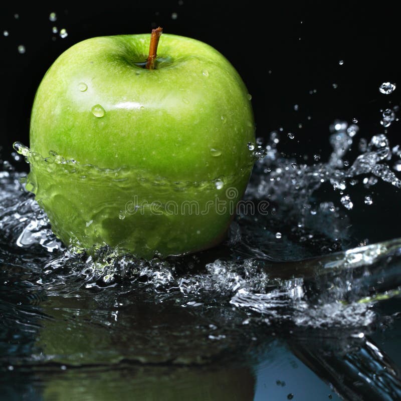 Apple in water stock photo. Image of colored, vitamin 28143254