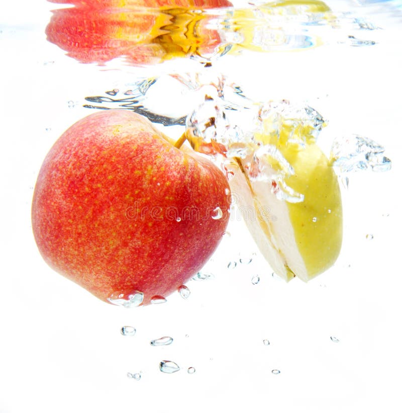 Apple in water stock image. Image of freshness, juice 85269657