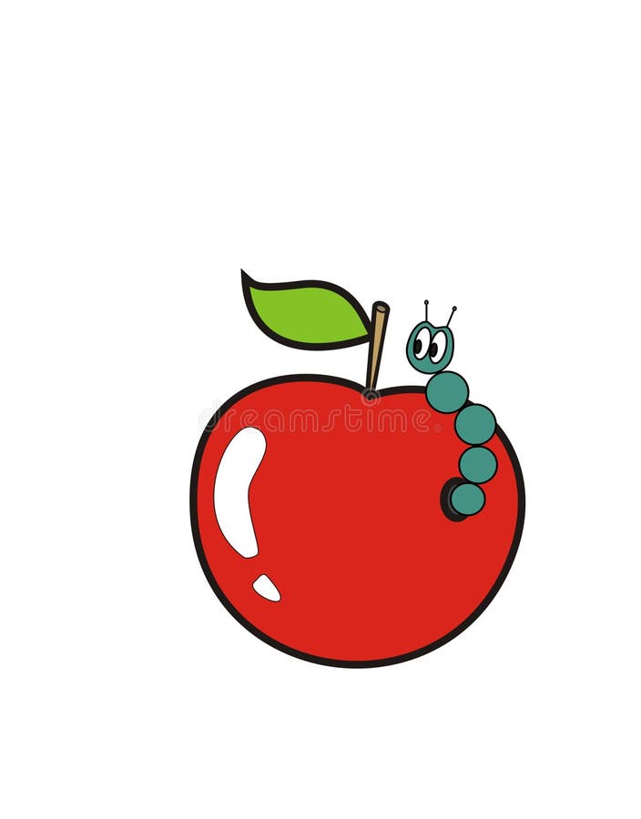 Apple with worm