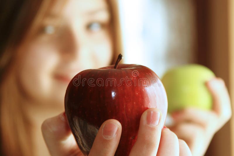 A maçã é boa fotografia de stock