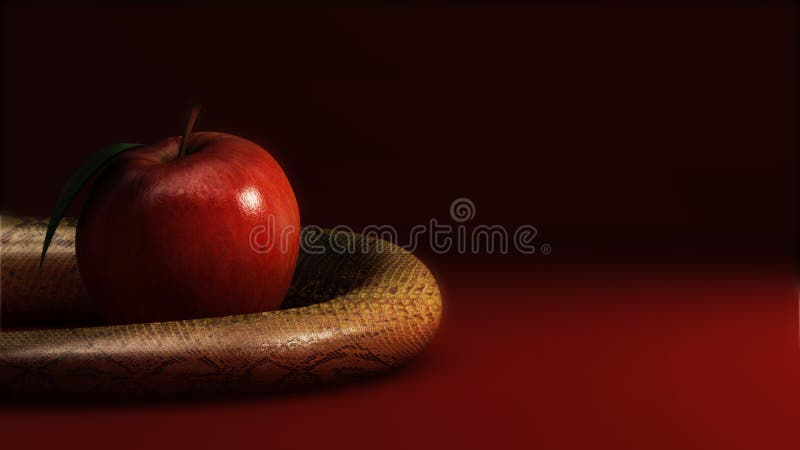 Apple και φίδι απεικόνιση αποθεμάτων Apple και φίδι απεικόνιση αποθεμάτων