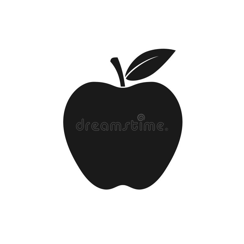 Apple με το φύλλο Γραφικό εικονίδιο διανυσματική απεικόνιση