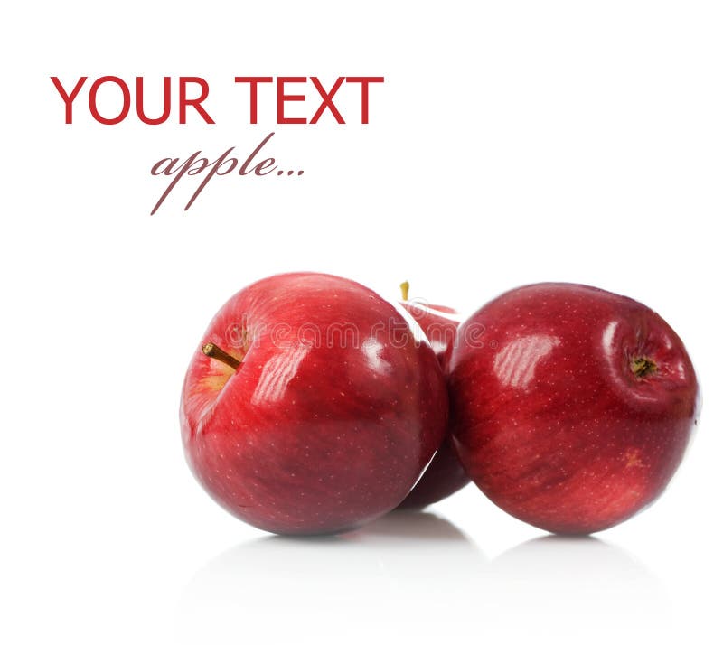 Juicy red Apples isolated on a white background